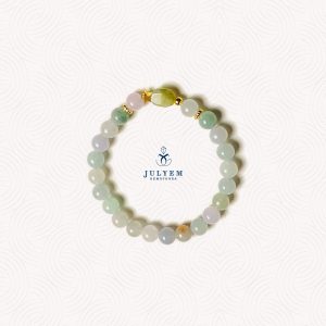 Vòng Tay Phỉ Thúy Nếp Mịn - Hóa Băng, Pastel